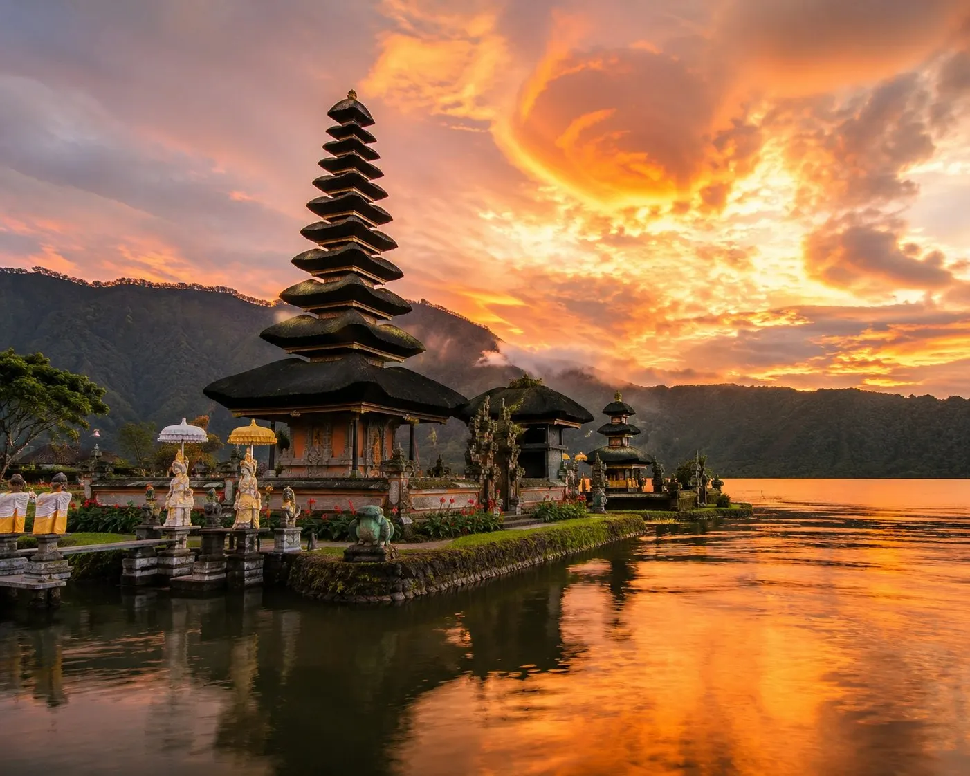 Bali Temple Sunset